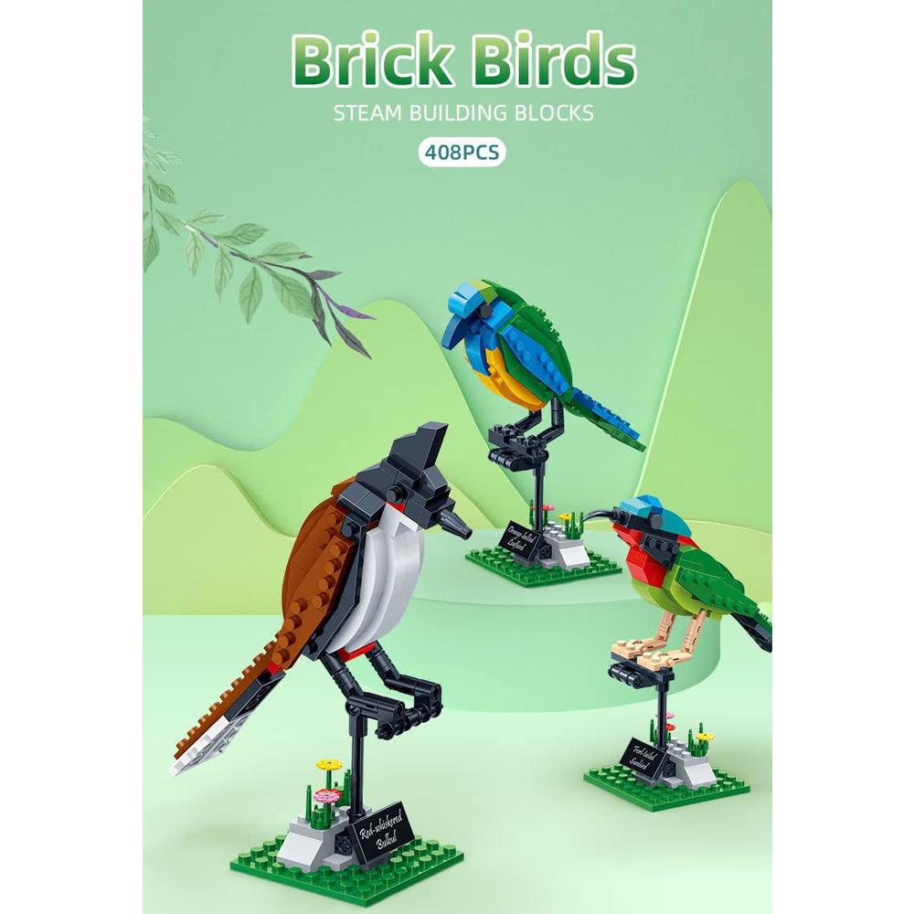 apostrophe games birds model building block kit - 408 pieces - model for kids and adults