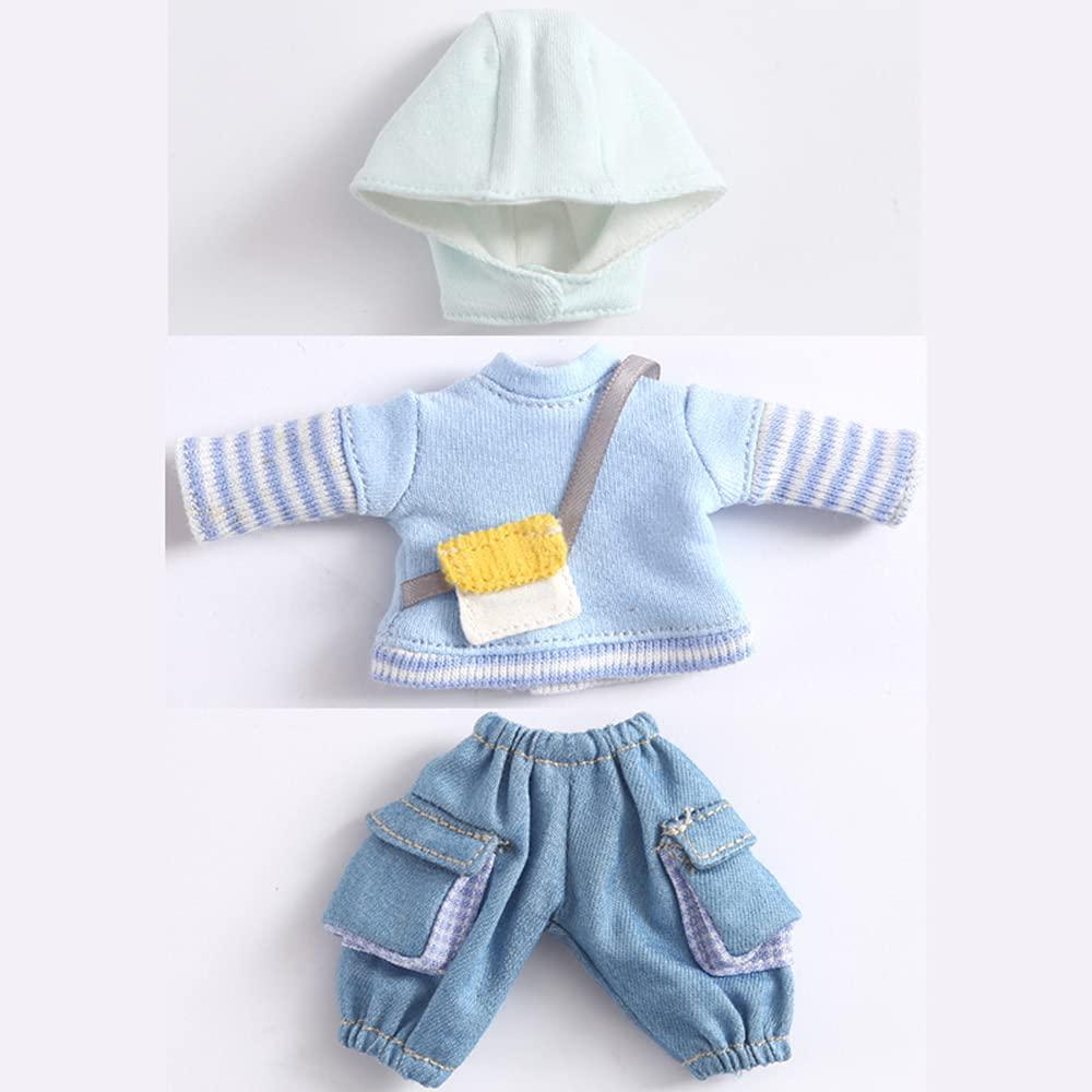 xidondon 1/12 bjd doll clothes hat + shirt + pants doll accessories set for ob11,ymy 4.3 inches doll body,gsc,body9 toys doll