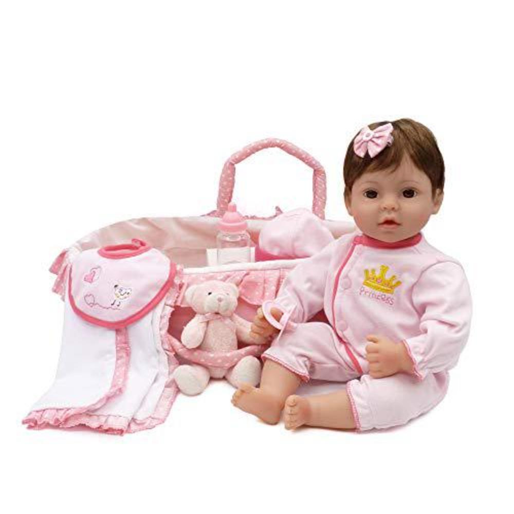 charex reborn baby doll handmade lifelike reborn toddler dolls, 18 inch weighted realistic girl doll, soft body toy gift set 