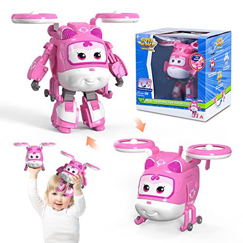 super wings 5" transforming supercharged dizzy airplane toys, action figure plane to robot, suitable for 3 4 5 years old kids