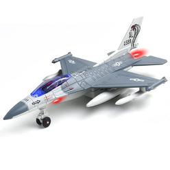 chengchuang f16 airplane toy, fighter jet toy for kids, pull back toy jets, diecast airplanes model with light & sound, metal airplane gi