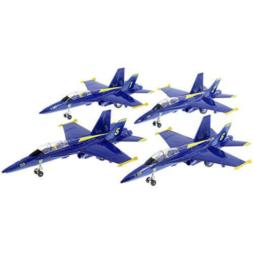 Playmaker Toys united states navy blue angels f/a-18 super hornet fighter jet 9inch die cast model w/pullback action #1, 2, 3, 4, 5, and #6 