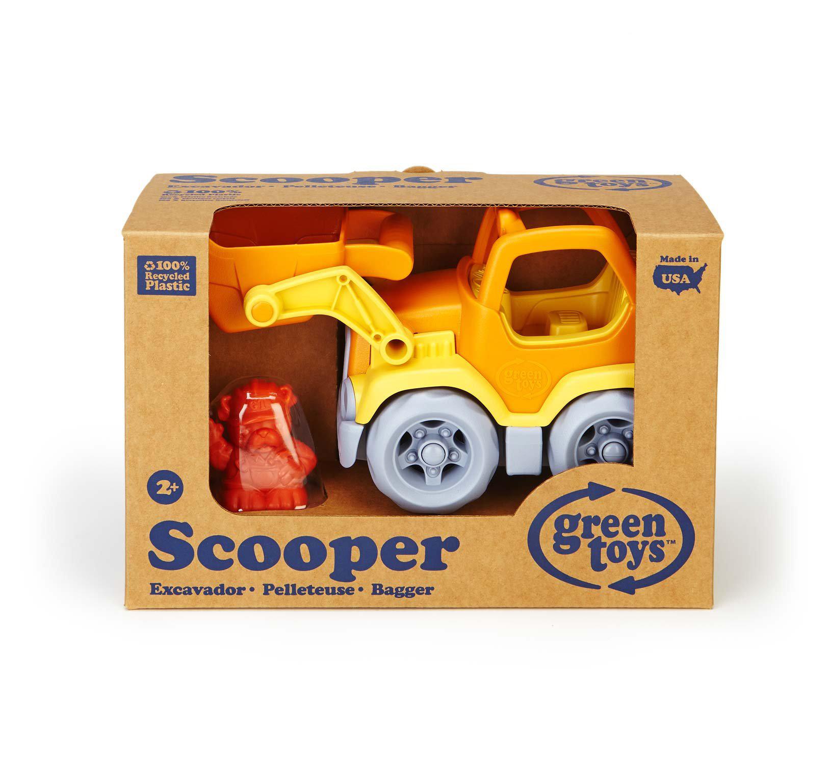 green toys scooper construction truck, yellow/orange