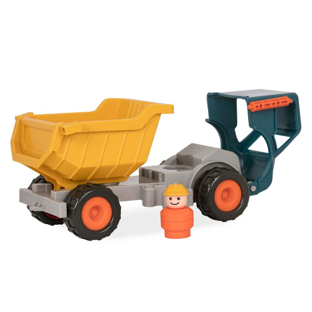 battat - dump truck with working movable parts and 1 driver - construction vehicle toy trucks for toddlers 18m+