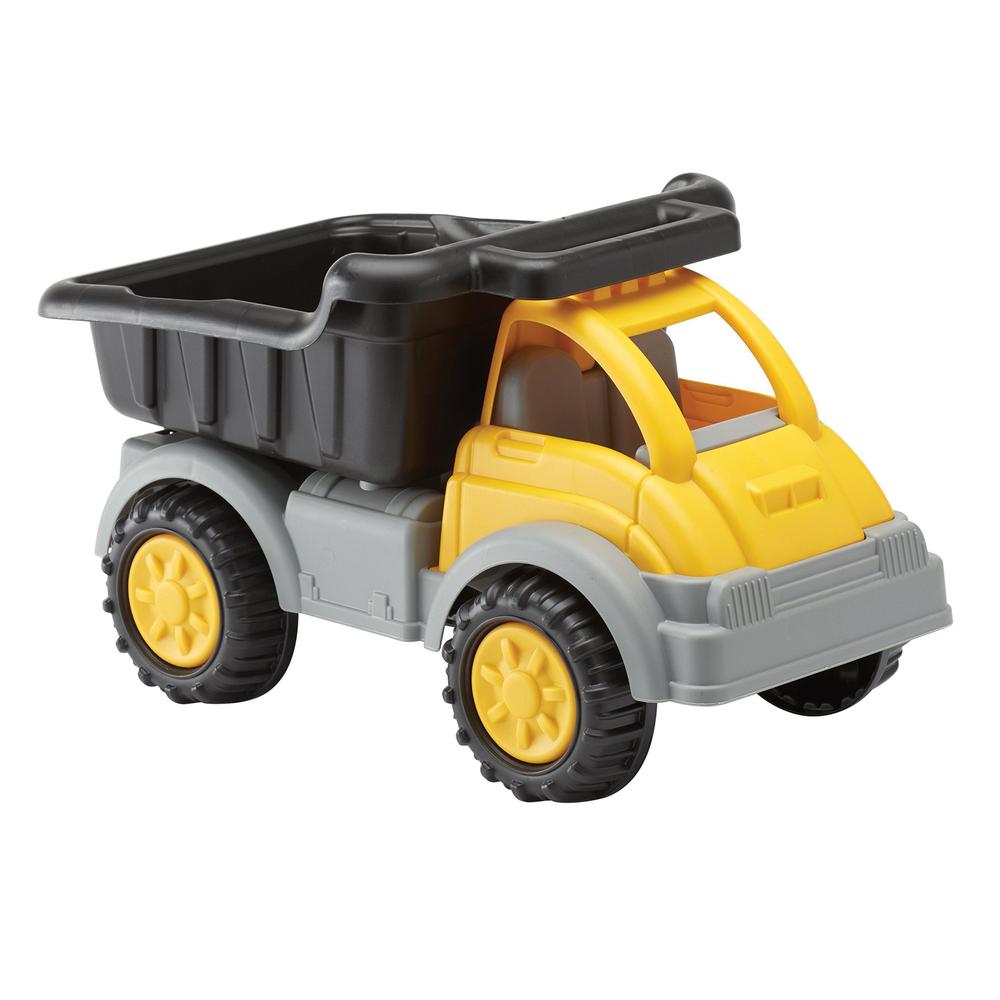 american plastic toys kids gigantic dump truck, tilting dump bed, knobby wheels, and metal axles fit for indoors and outdoors