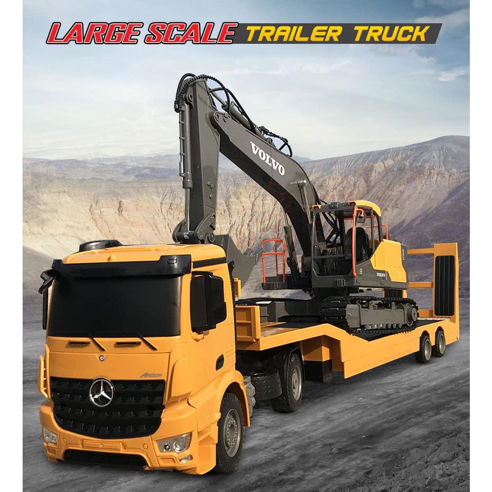 double e rc semi truck mercedes-benz licensed rc truck excavator toys rc tractor remote control trailer truck electronics con