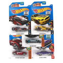 hot wheels muscle car madness 5 pack random diecast bundle set with various corvettes, mustangs, camaros, chargers, gto"s, fi