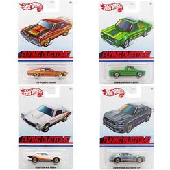 hot wheels exclusive flying customs series set of 4 diecast vehicles with 70 ford torino and more