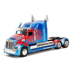 jada toys metals transformers optimus prime 1:24 diecast vehicle blue and red