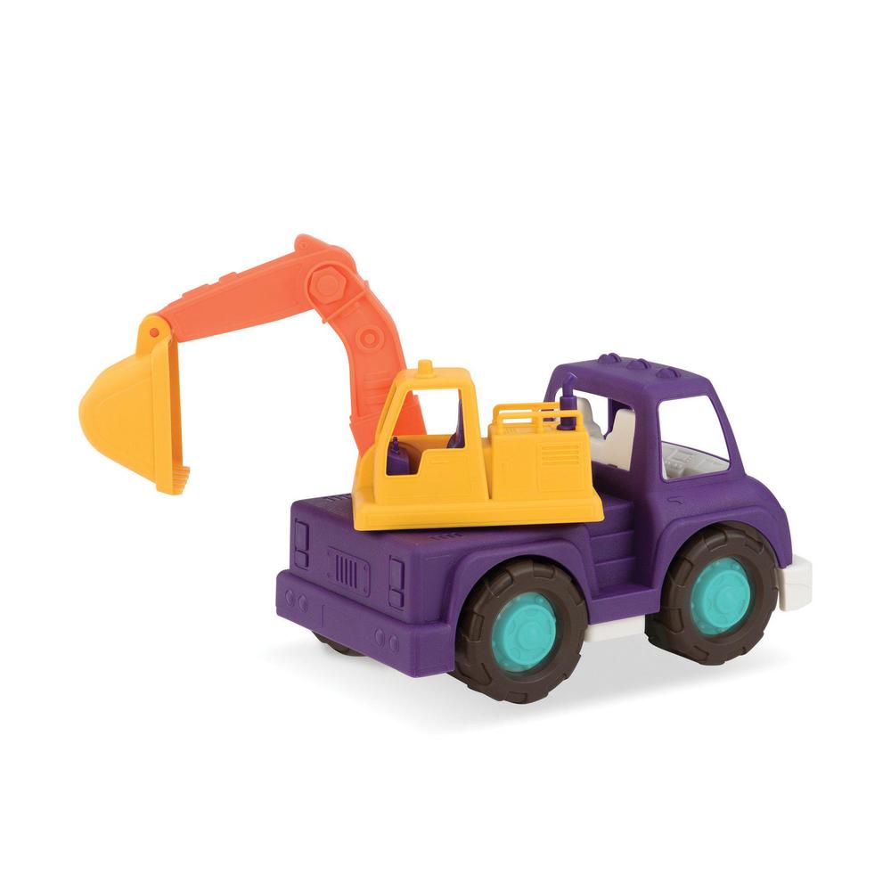 wonder wheels by battat - toy excavator truck - digger truck with moveable digging arm, bucket, cab - construction toy for to