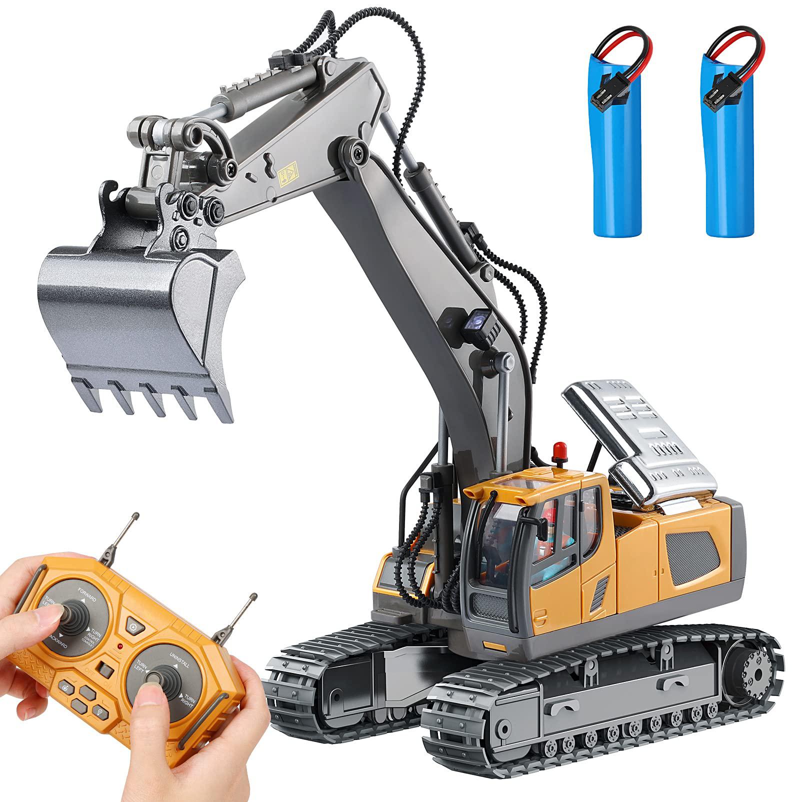 ddai remote control excavator toys for boys 8-12 kids best gift ideas for age 3 4 5 6 7 8 9 10+ year old boy rechargeable rc 