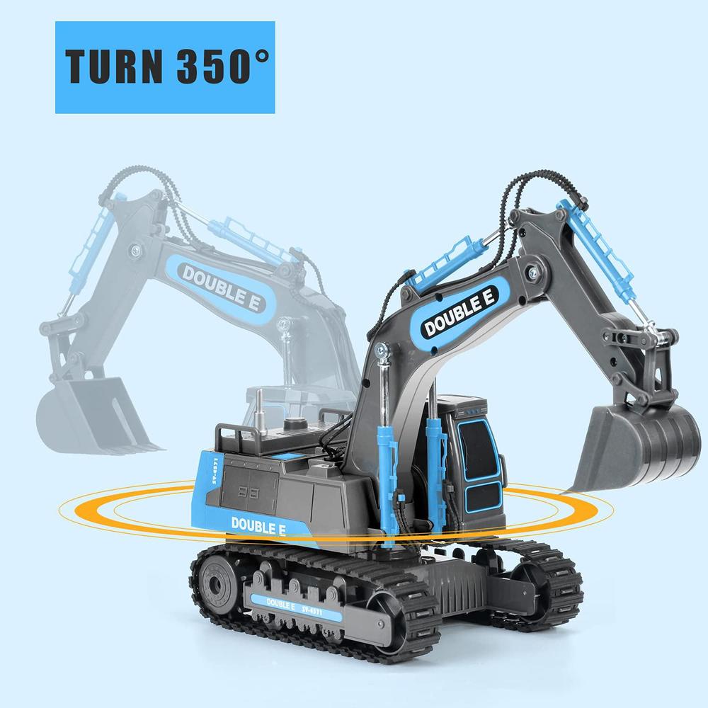 double e remote control excavator toy digger hydraulic construction vehicles rc trucks toys for boys girls kids 3 4 5 6 7 8 9