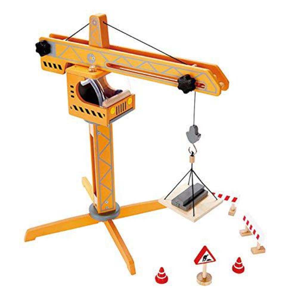 Hape award winning hape playscapes crane lift playset yellow, l: 17.8, w: 16.5, h: 21.2 inch,unisex-children