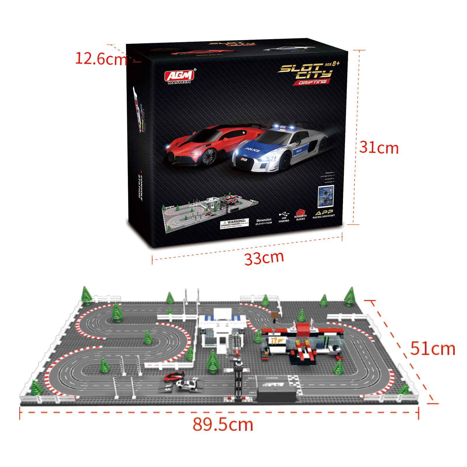 AGM MASTECH agm mastech mini deluxe block building n slot car race set  gd-11 at 1:87 scale