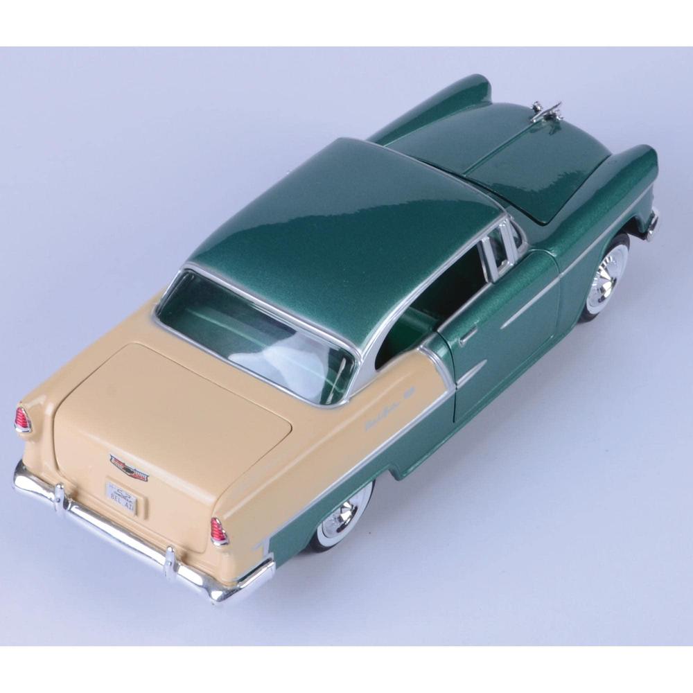 MOTOR MAX 1955 chevy bel air, green - motormax 73229 - 1/24 scale diecast model toy car for unisex-children