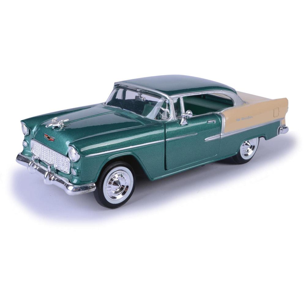 MOTOR MAX 1955 chevy bel air, green - motormax 73229 - 1/24 scale diecast model toy car for unisex-children