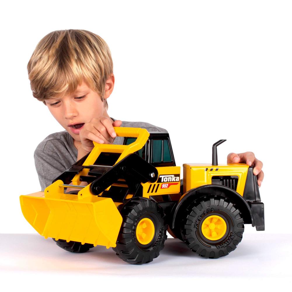 tonka unisex children- steel classics front loader, frustration-free packaging (ffp), yellow, black