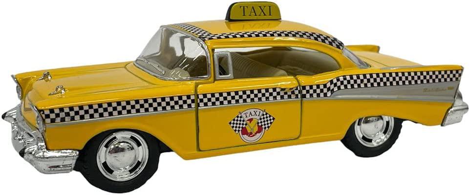 kinsmart 1957 chevy bel air coupe classic taxi cab 5" 1:40 scale die cast metal model toy car