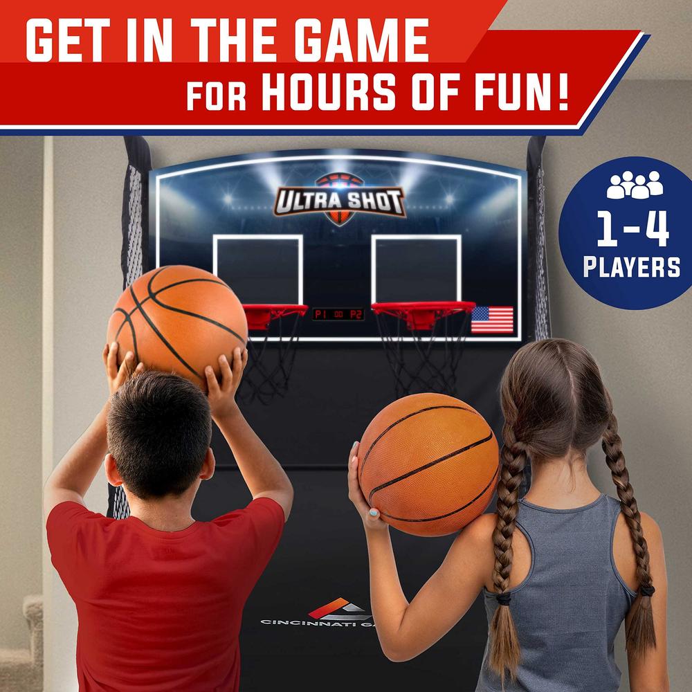cincinnati games ultra basketball game, basketball arcade game indoor with led electronic scorer and timer, 8 individual game