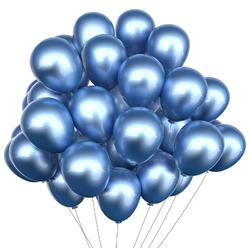 kalor metallic blue balloons, 100 pcs 5 inch thick latex chrome balloons for balloon garland arch, birthday decoration, weddi