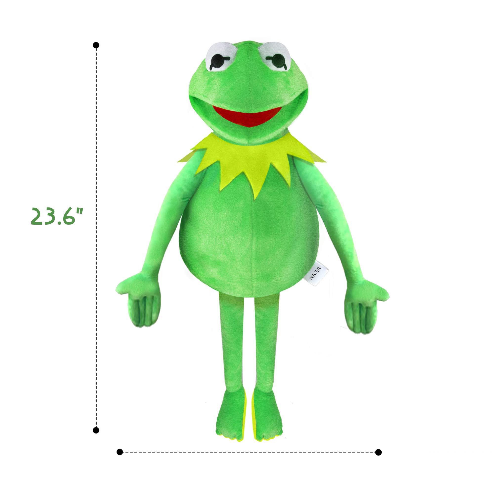 NICERINC kermit frog puppet, the muppet show, soft hand frog stuffed plush toy with 50 pcs kermit frog stickers, halloween christmas t