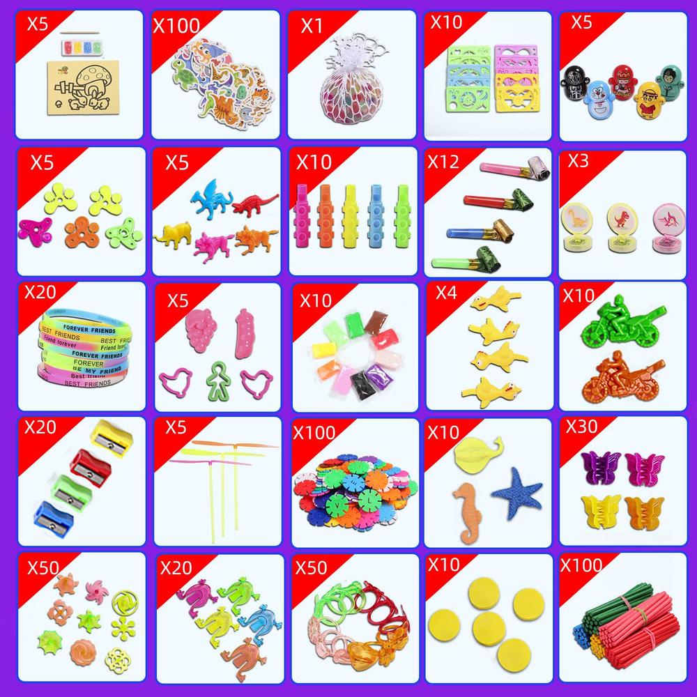 billfull 1000 pcs party favors for kids, fidget toys bulk, birthday gift toys, fidgets stocking stuffers, treasure box birthday party,