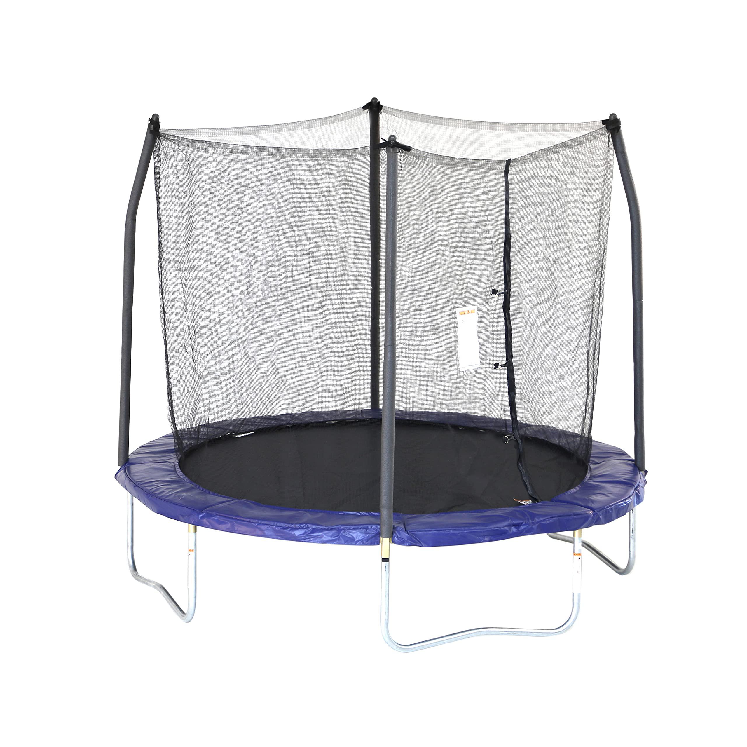 skywalker trampolines 8 ft. round trampoline and enclosure with blue spring pad