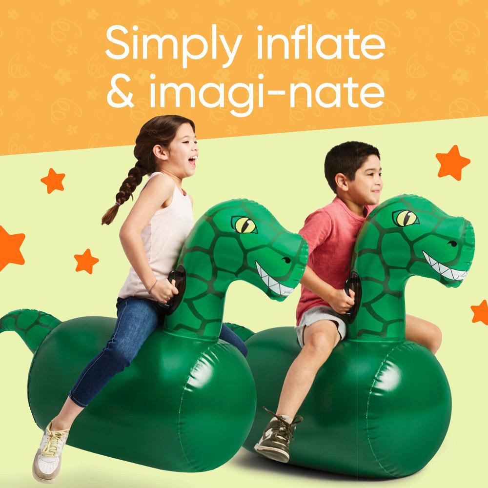 hearthsong hop 'n go inflatable bouncing rideon, 48" l x 20" w x 42" h