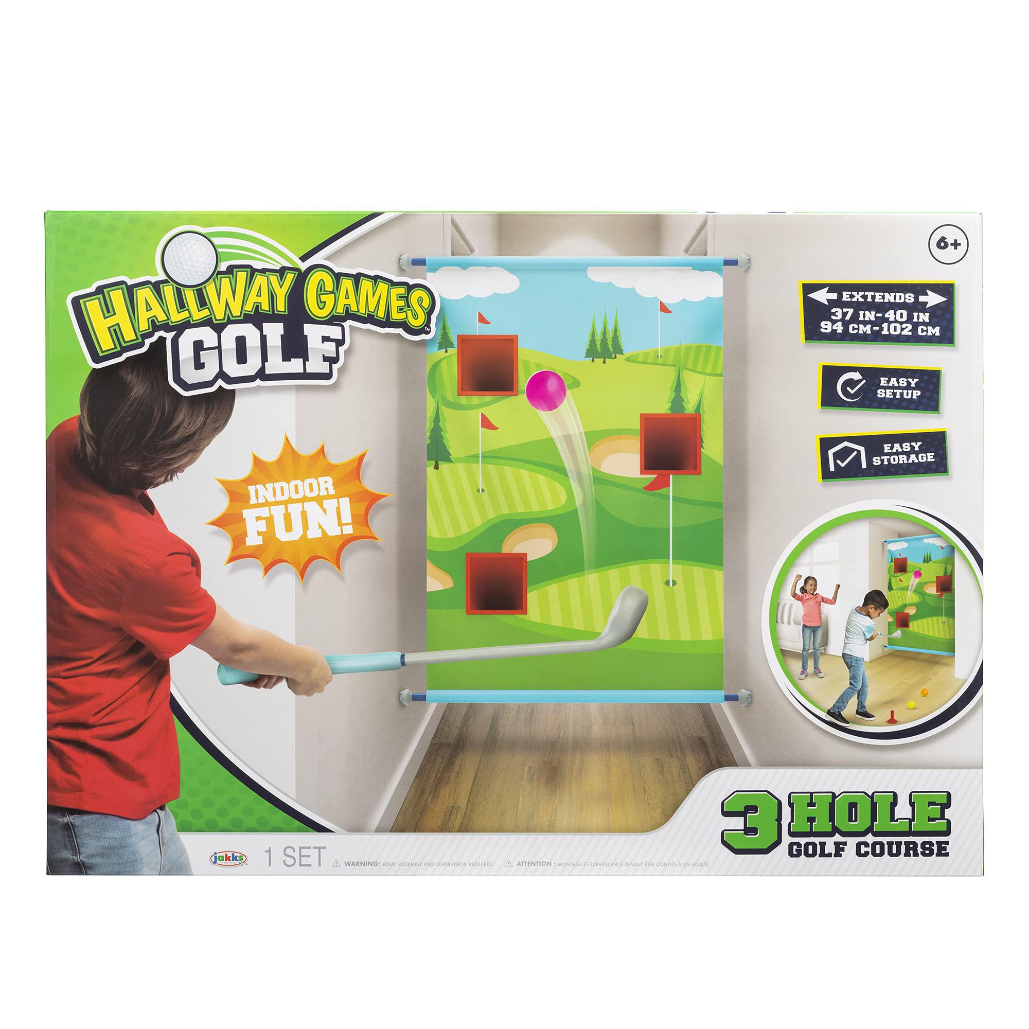 maui toys golf indoor hallway games! fun 3 hole golf course with 3 golf balls, 1 driver & 1 tee