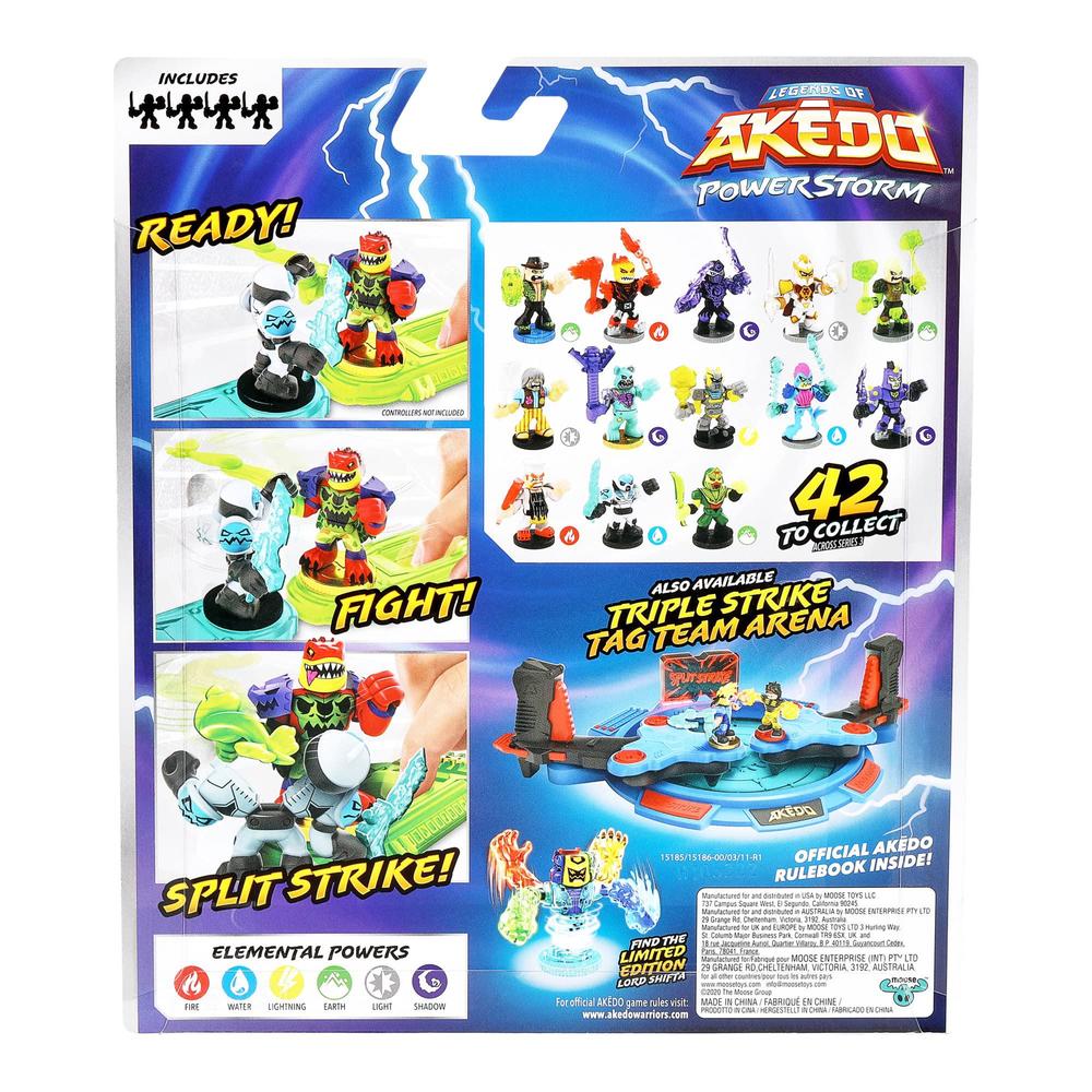 Akedo legends of akedo powerstorm warrior collector pack 4 mini battling action figures including 1 ultra rare and 1 mystery warrio