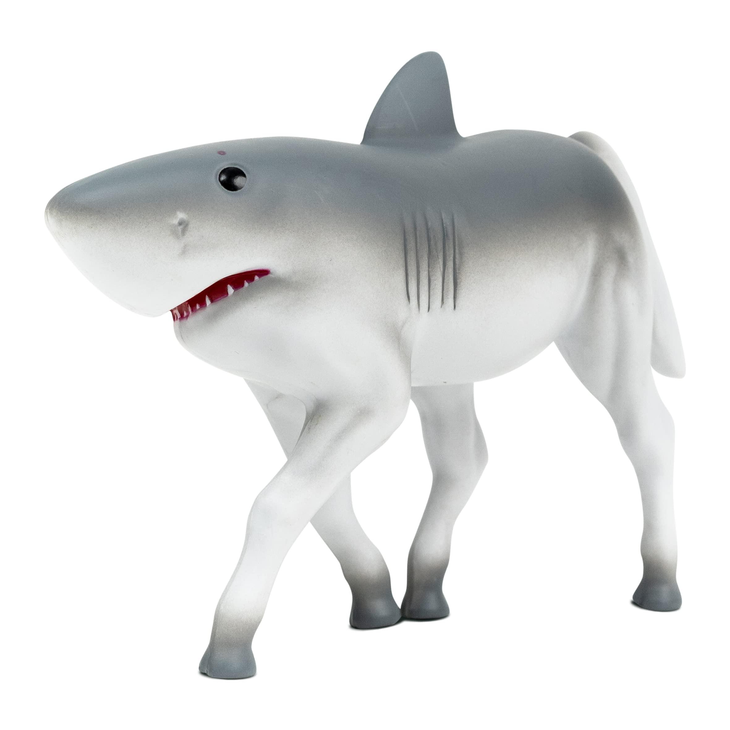 randimals horse shaped shark figurine toy 5, premium hard rubber animal action figure toy, hybrid friend encourages adventure