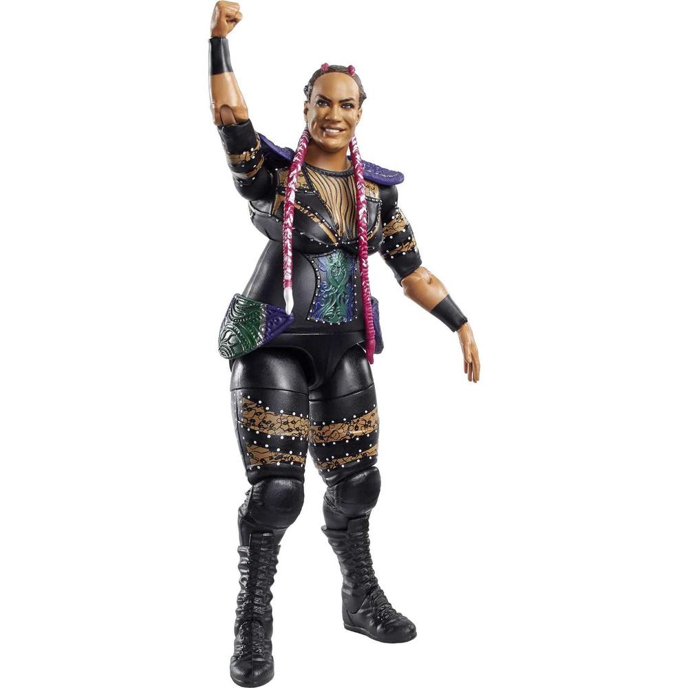 wwe mattel nia jax elite collection deluxe action figure with realistic facial detailing, iconic ring gear & accessories