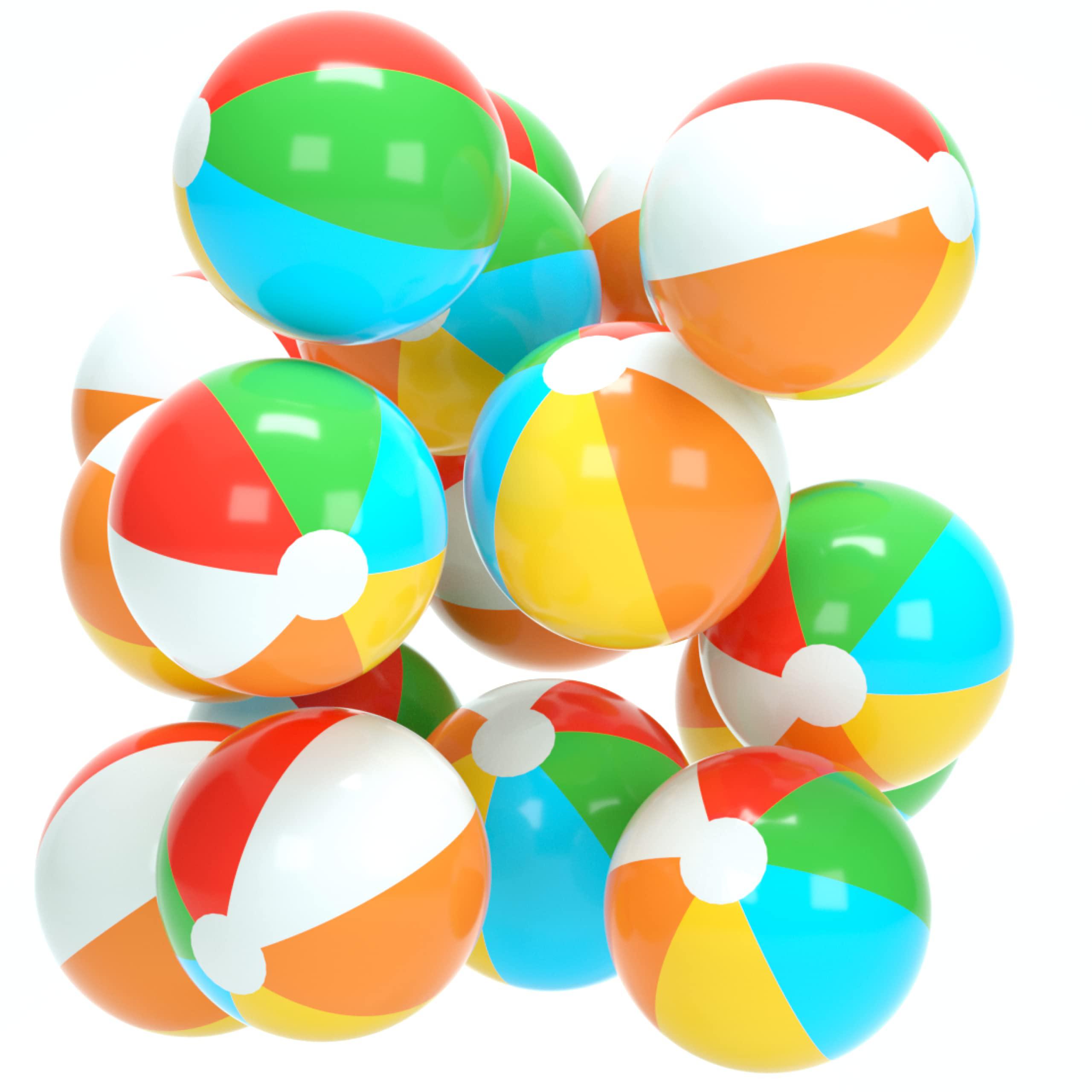 top race large beach balls bulk beach balls - big inflatable beach balls 12 inch for kids, pool, summer beach party favors & 