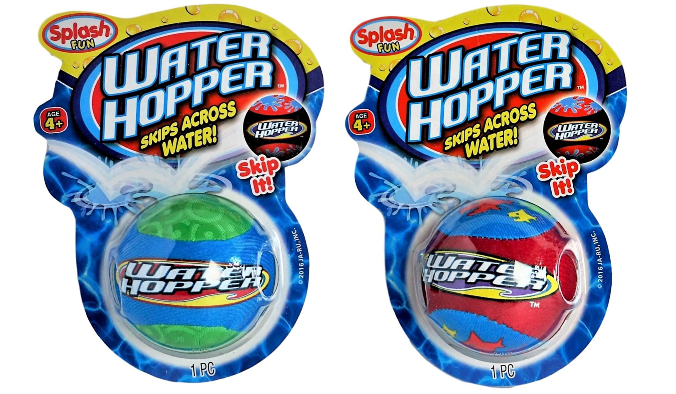 ja-ru water hopper ball toy pack (2 pack assorted) bouncing water skip ball. water balls for pool and for beach game. squishy