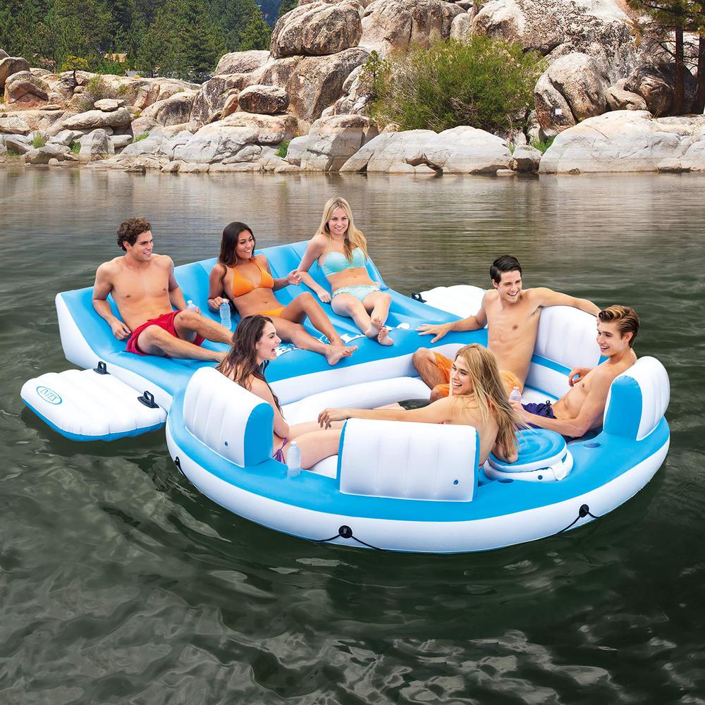 intex splash 'n chill, inflatable relaxation island, 145"x125"x20"