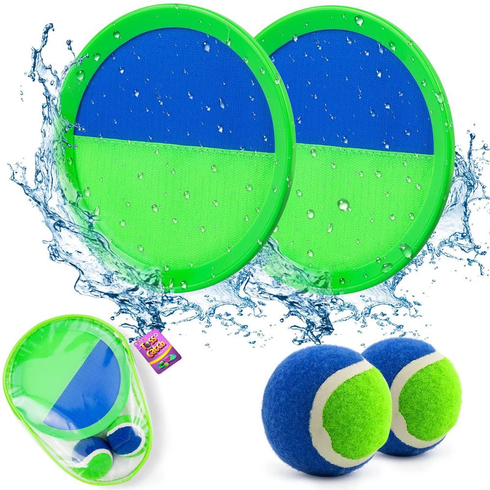qrooper toss and catch ball set kids toys, beach toys, yard games, outdoor toys for kids ages 3-12, upgraded camping games pa