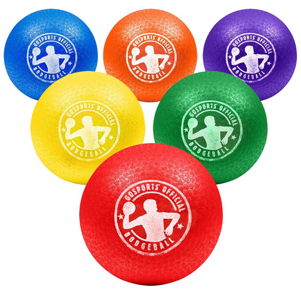 gosports 7" inflatable no sting dodgeball 6 pack includes ball pump & mesh bag