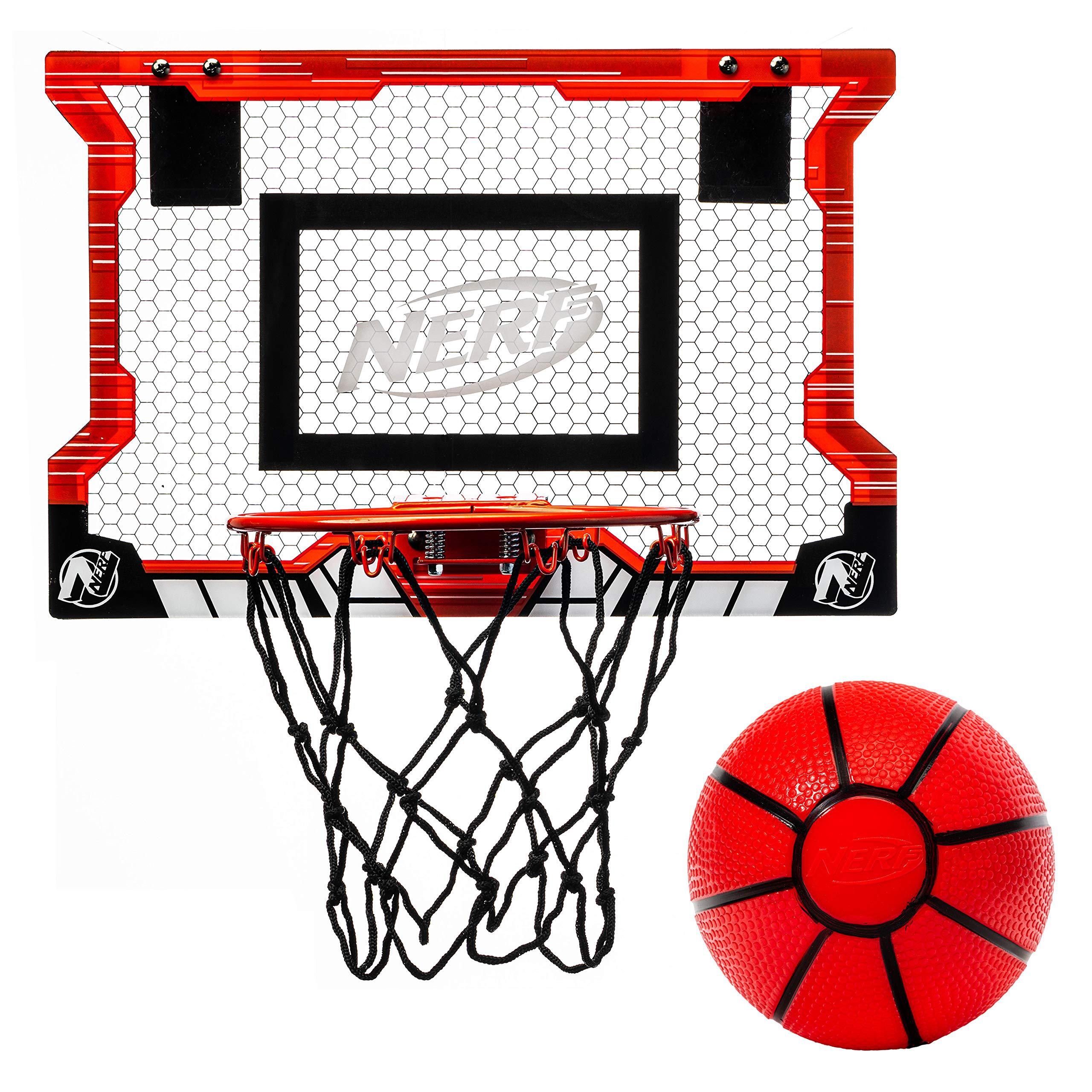nerf basketball hoop set - pro hoop mini hoop set with mini nerf basketball - steel rim great for dunking - over the door bas