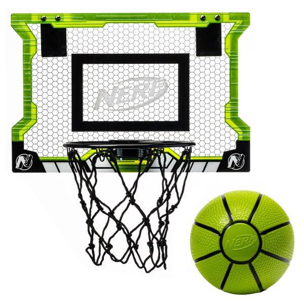 nerf pro hoop basketball set - pro hoop mini hoop set with mini basketball - steel rim great for dunking - over the door bask