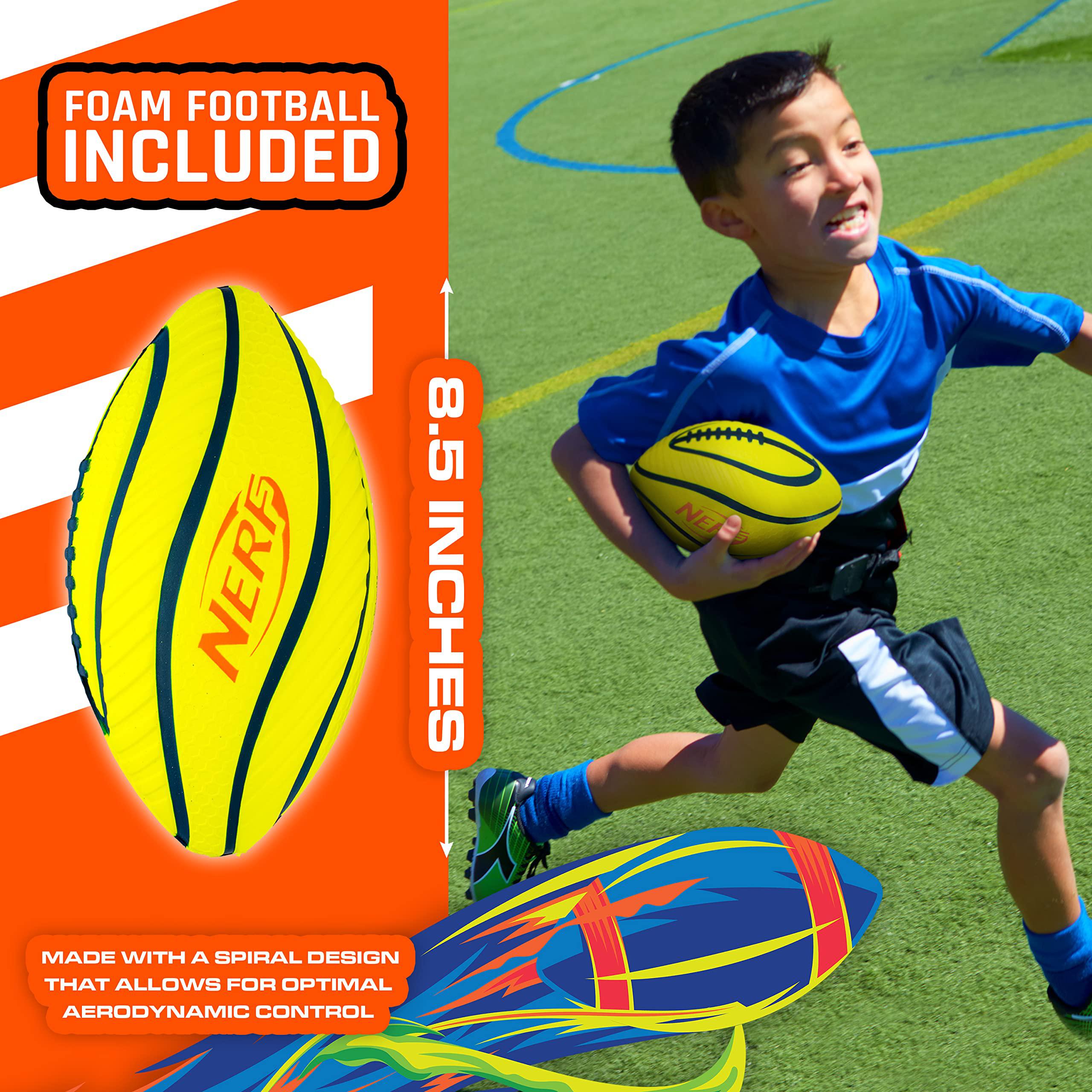 nerf 10 player flag football belts + football set - youth flag football belts + junior foam football for kids - full flag foo