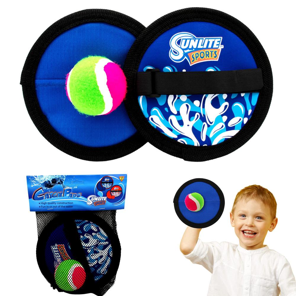 sunlite sports catch pads toss and catch ball game set, includes 2 hand pads and 1 ball, backyard pool beach outdoor indoor p