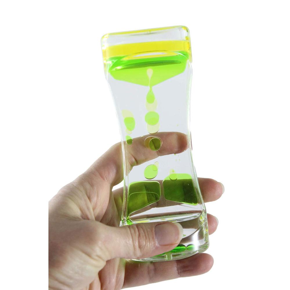 Curious Minds Busy Bags liquid dripping timer - calm down jar - soothing and calming motion - liquid timer sensory office toy - visual stimulation (s