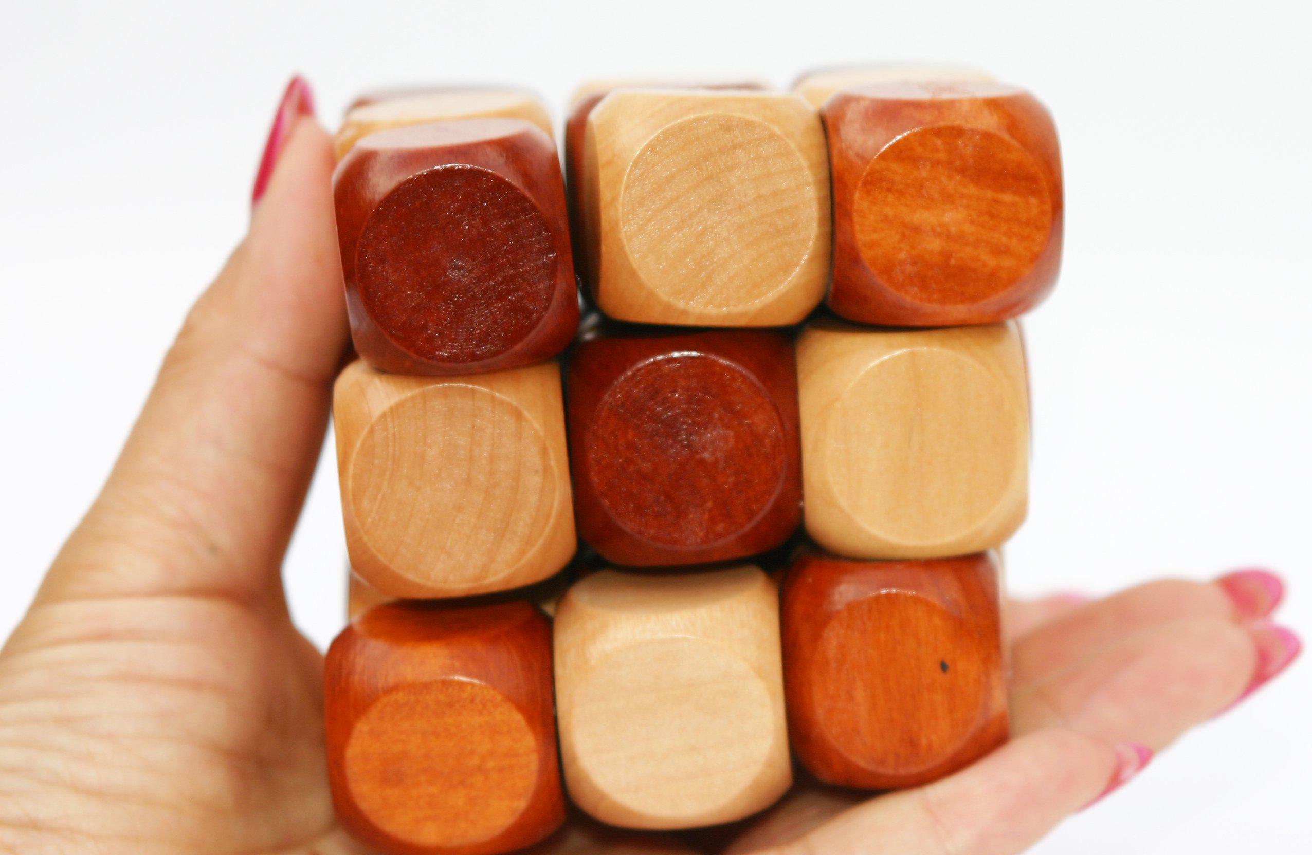 Toys of Wood Oxford  wooden twist cube iq puzzle - wooden brain teaser - brain teaser puzzle for children teenager adults - mens gift sets for him