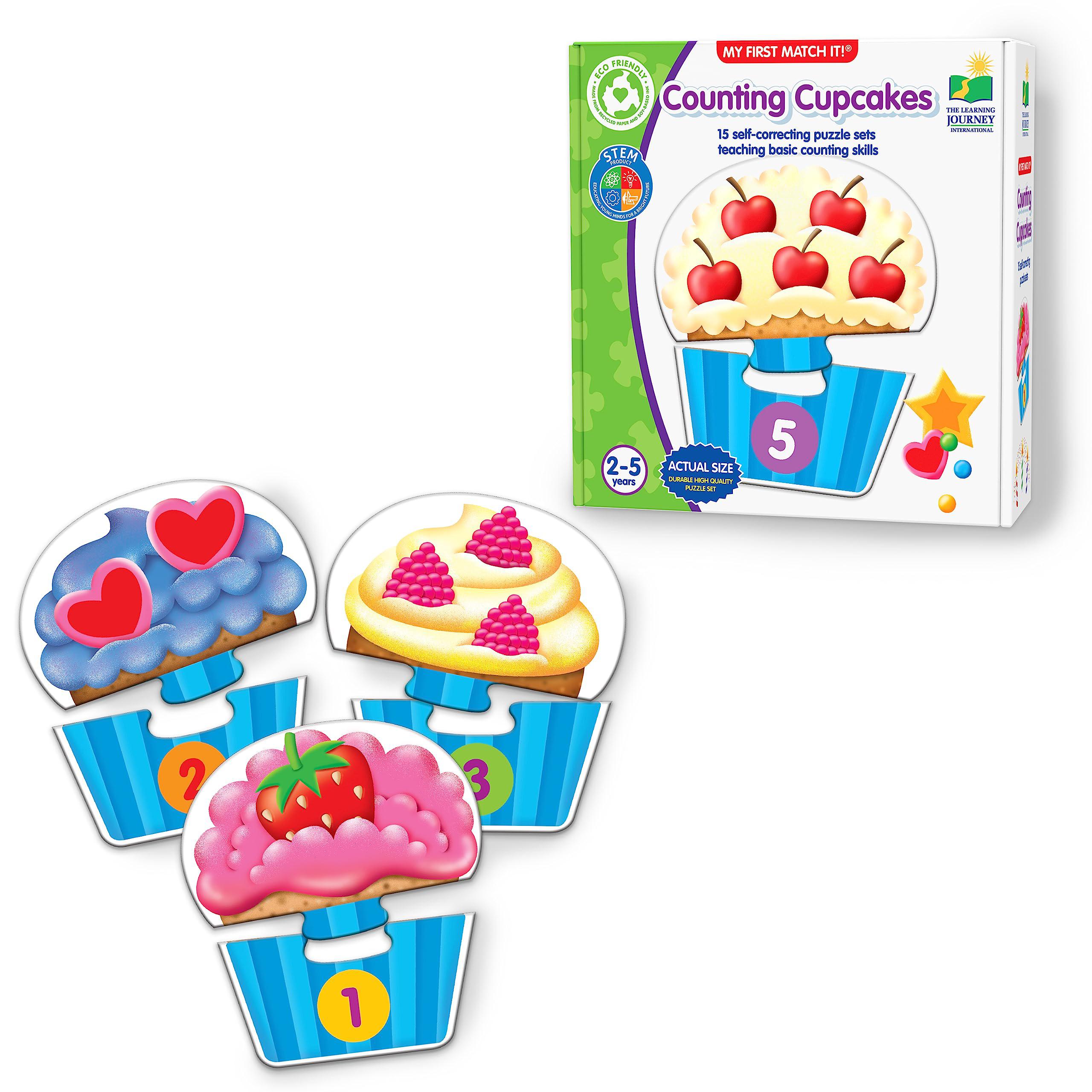 Learning Journey Int'l the learning journey: my first match it - counting cupcakes- 15 piece self-correcting matching puzzles - first learning toys 