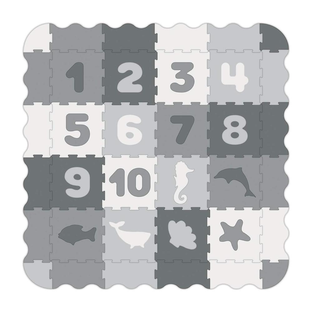 TCG TOYS gelli mat - foam playmat with bumpers - 58 piece baby play mat interlocking foam tiles - multiple creative designs. water-res
