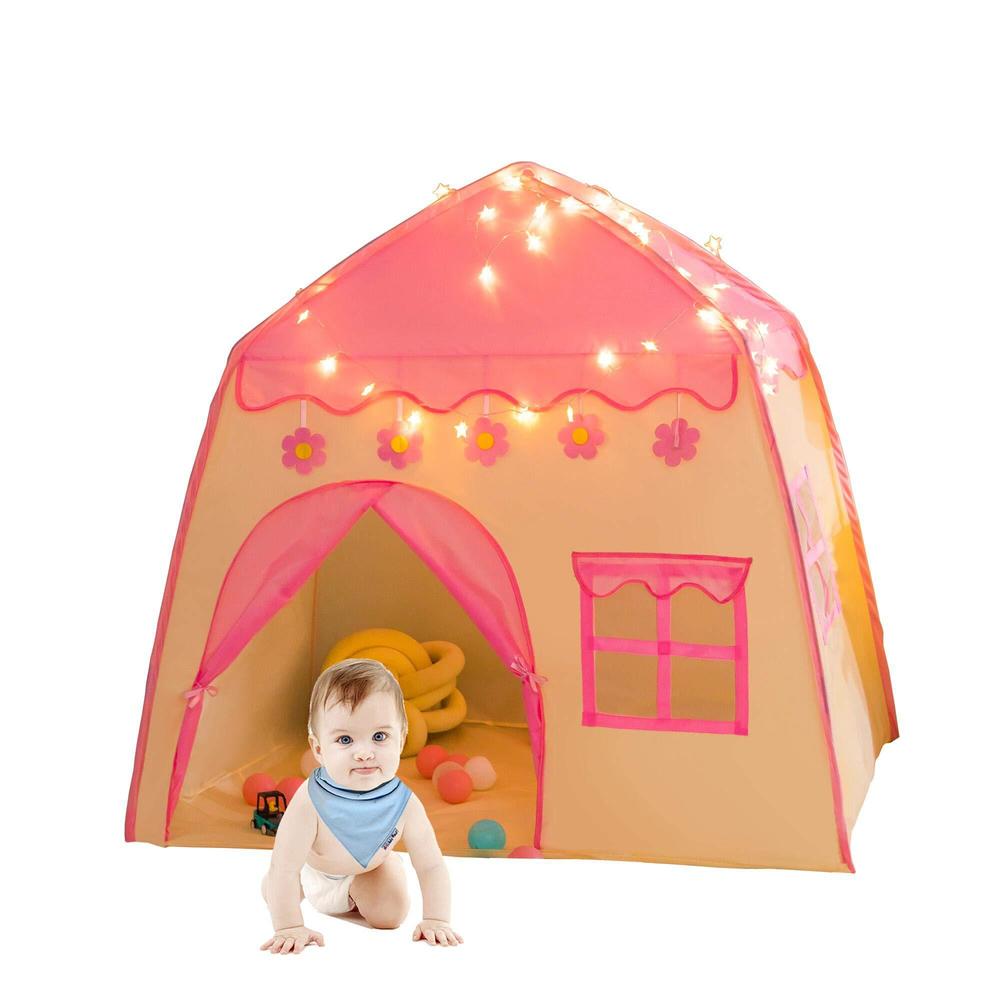 rettebovon princess tent for girls girls play tent with star lights kids tents and playhouses kids playhouse girls toys indoo