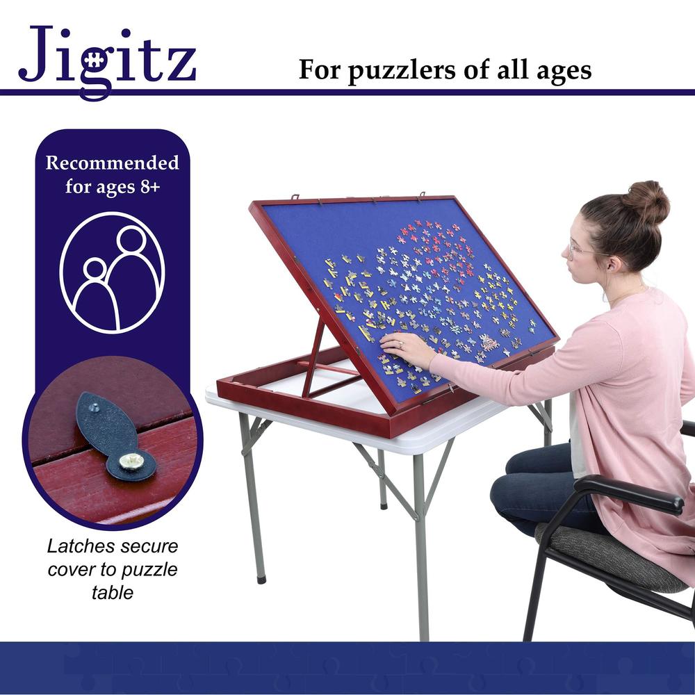 Jigitz jigitz 1500 piece jigsaw puzzle board easel - adjustable felt puzzle ...
