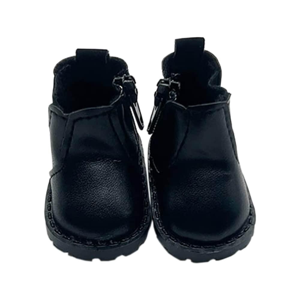 niannyyhouse martin boots leather shoes length 5.5cm suitable for 1/6 bjd 8in 20cm plush doll (black)