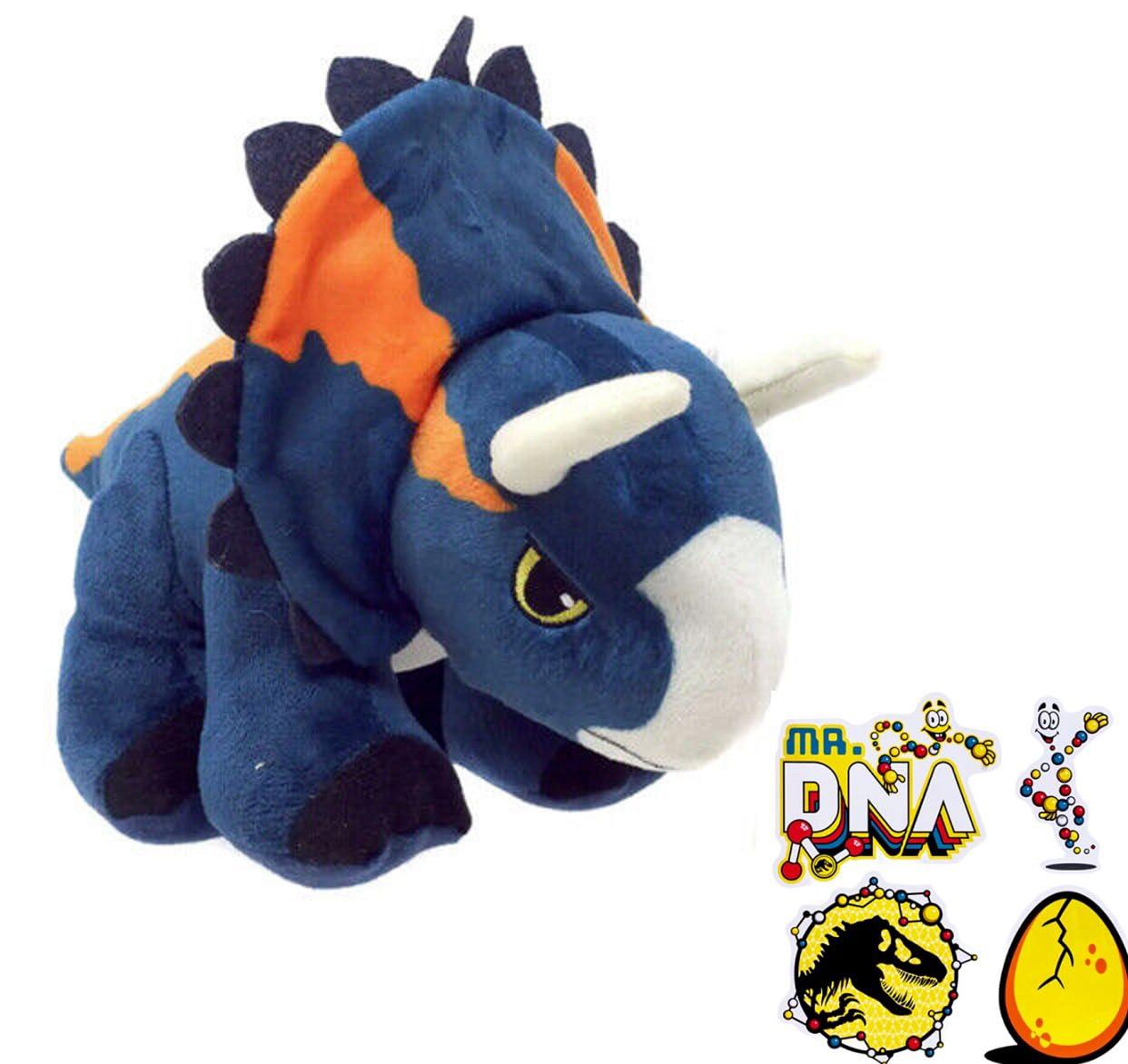 Universal Studios jurassic world: dominion mini plush 7 in soft dinosaur toys with dino sounds with bonus sticker (nasutoceratops)