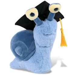 dollibu blue snail small graduation plush toy - super soft plush graduation stuffed animal dress up with graduation cap with 